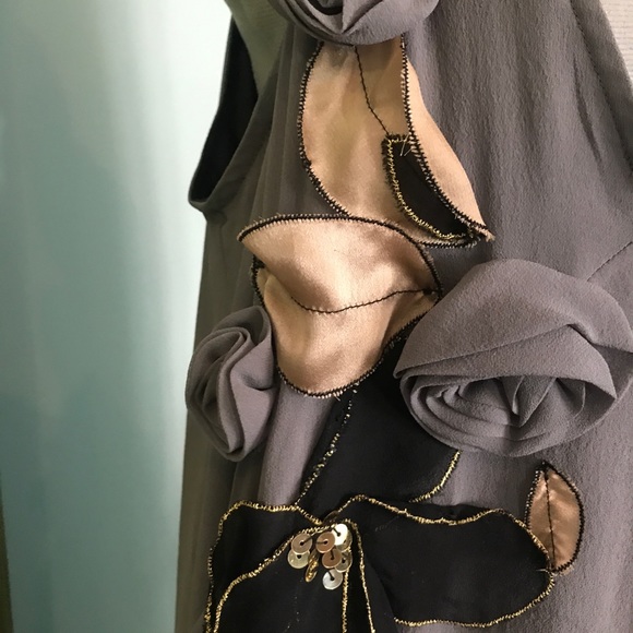 Grey Chiffon Marciano dress - Picture 3 of 4